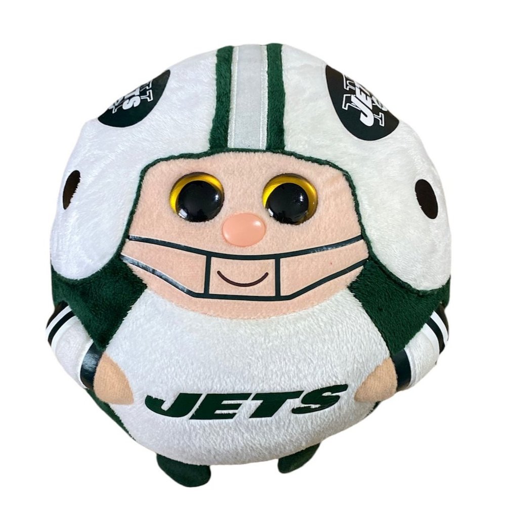 New York Jets Ty Unisex Plush Stuffed Toy Green White Fleece Round 2012
